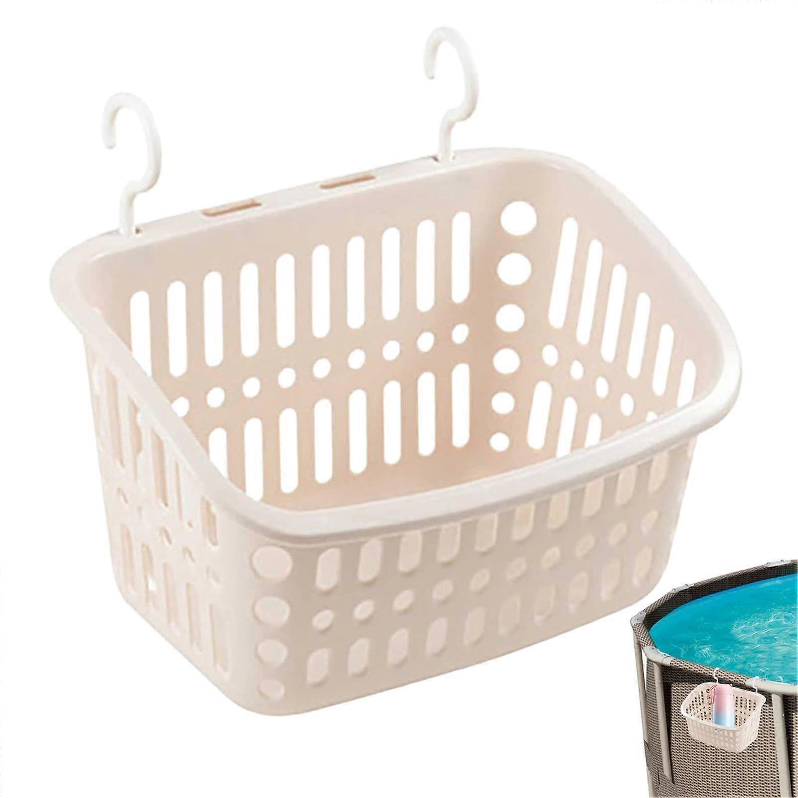 Pool Cup Holder with Large Capacity Poolside Storage Basket for Above Ground Pools and Drinks