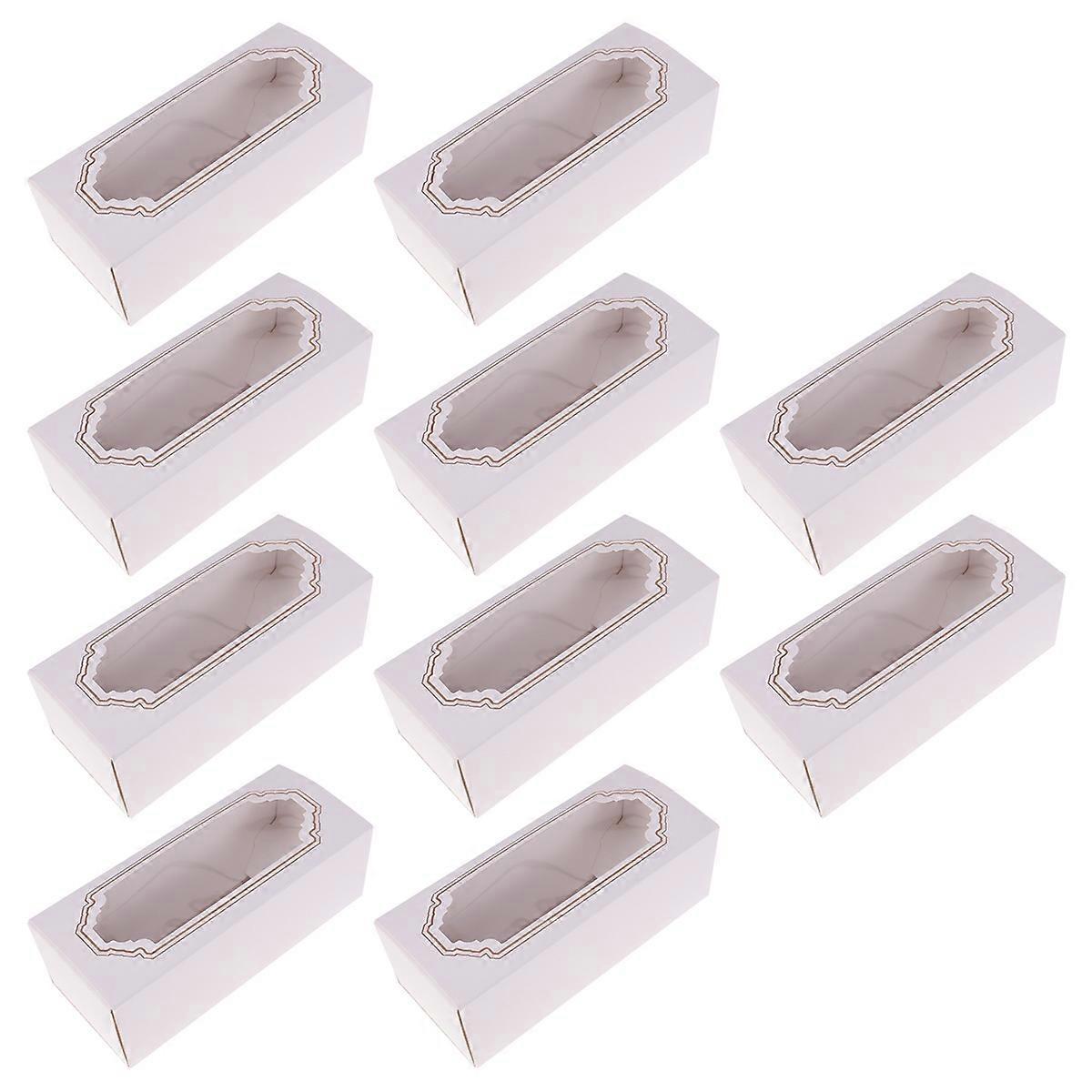 Macaron Cake Box White Paper Baking Box for Storage Use 10Pcs Durable Design