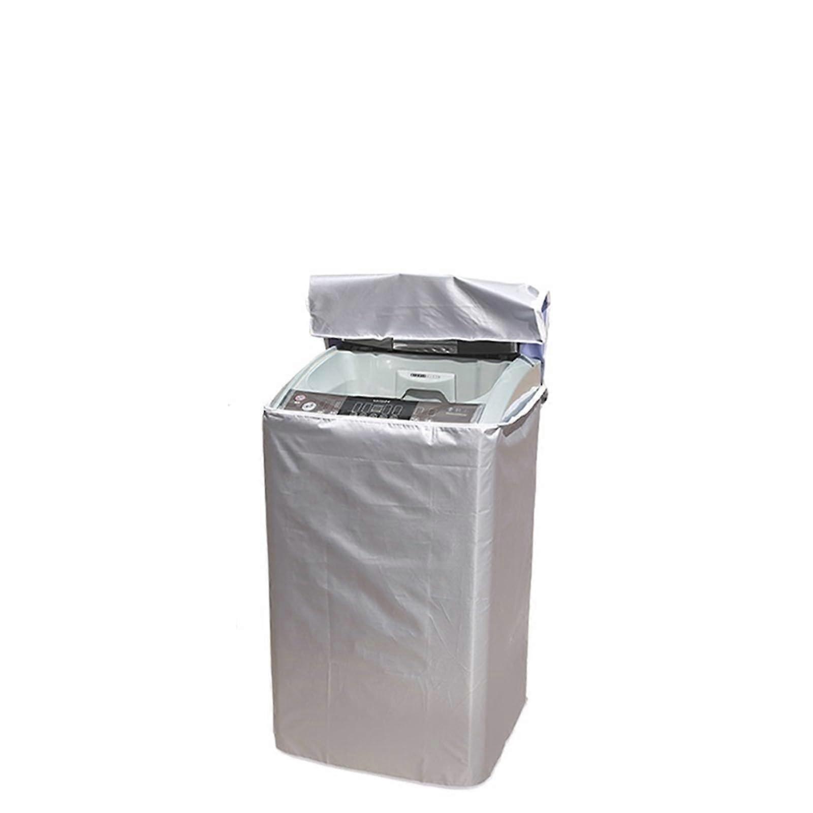 Waterproof  Load Washing Machine Cover 2pcs Dustproof Polyester with Sun Protection Silver