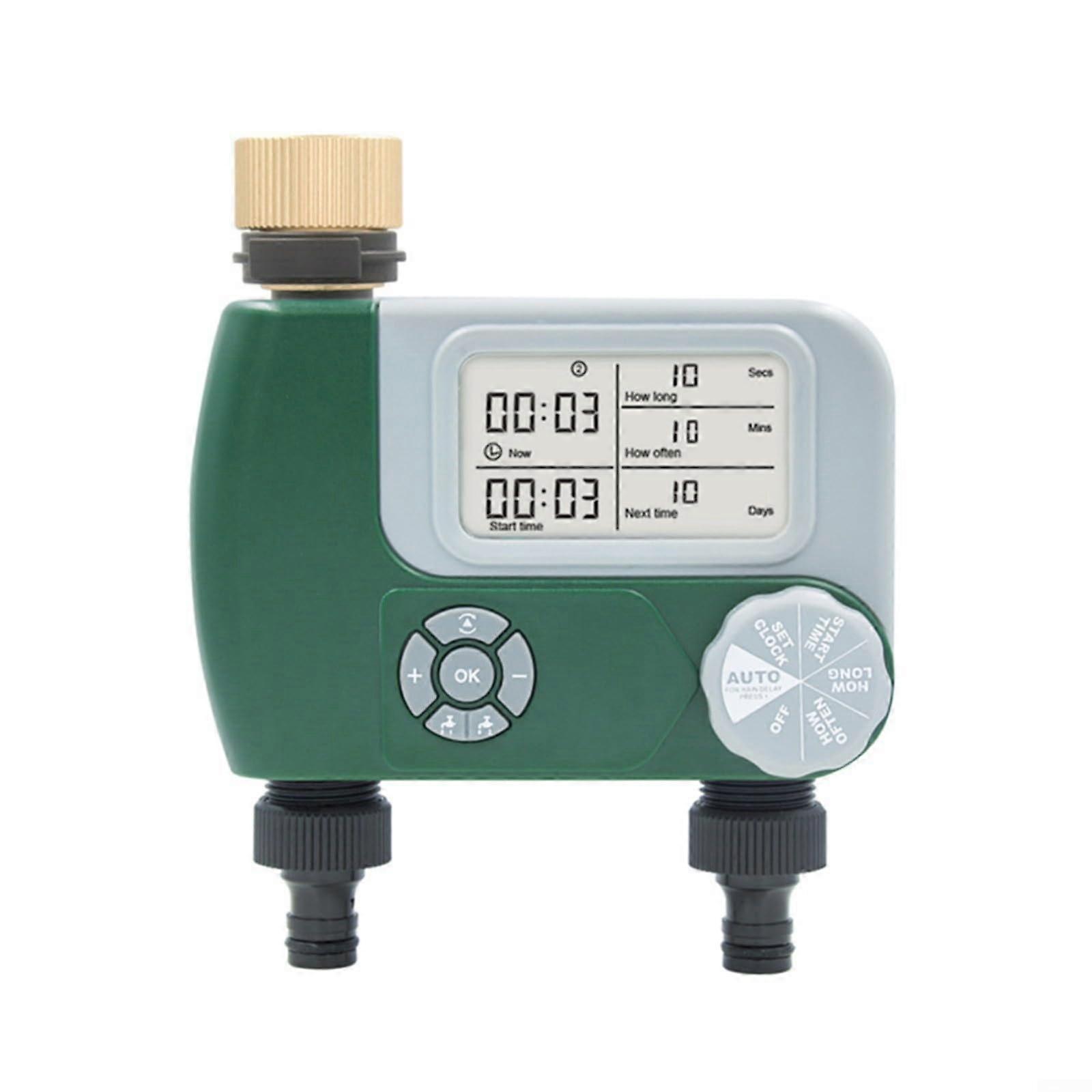 Garden Hose Timer Dual Outlet Waterproof Sprinkler Controller Digital Lawn Irrigation Copper