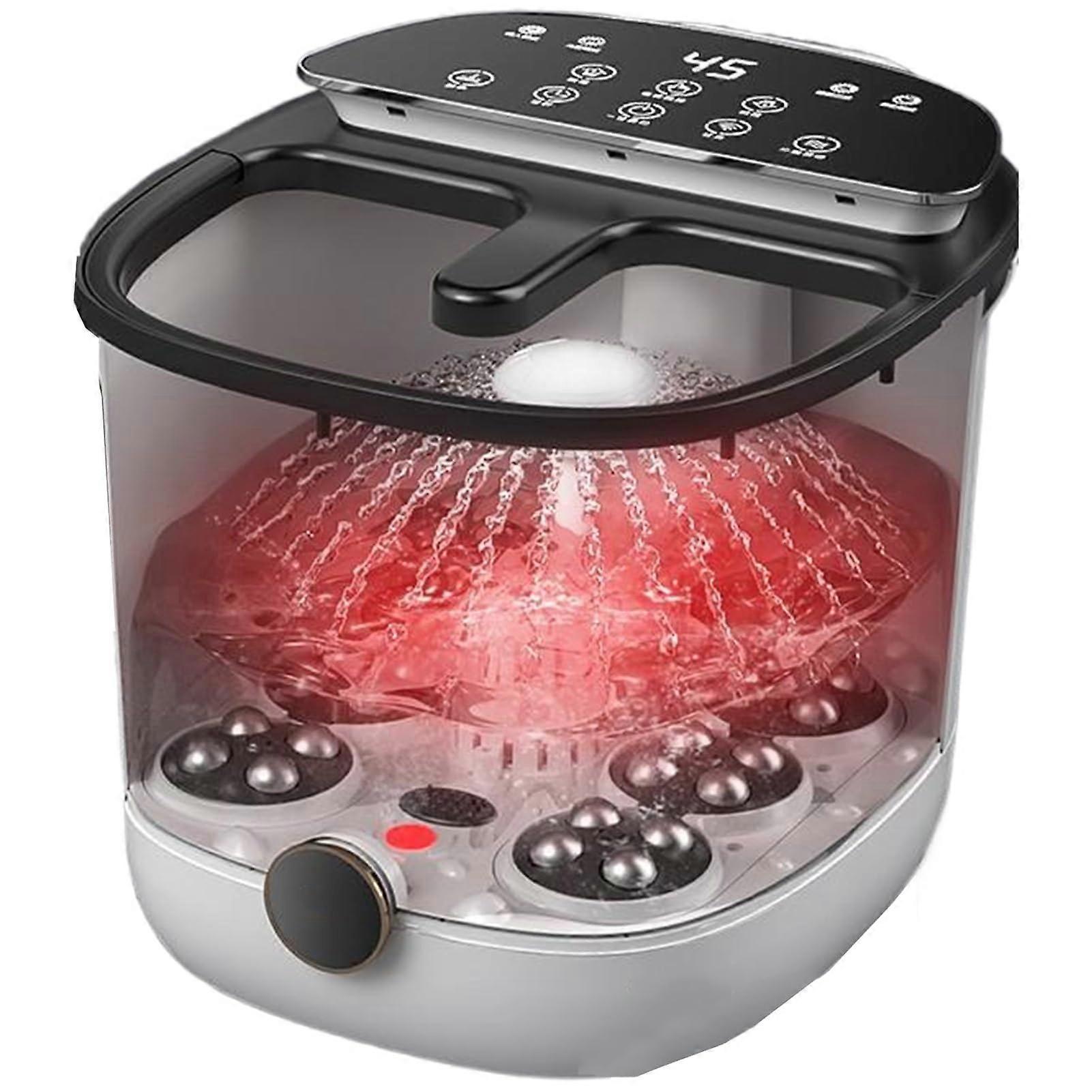 Foot Spa Bath with Heat Therapy, Bubbles, Red Light, Adjustable Temperature and Large Capacity