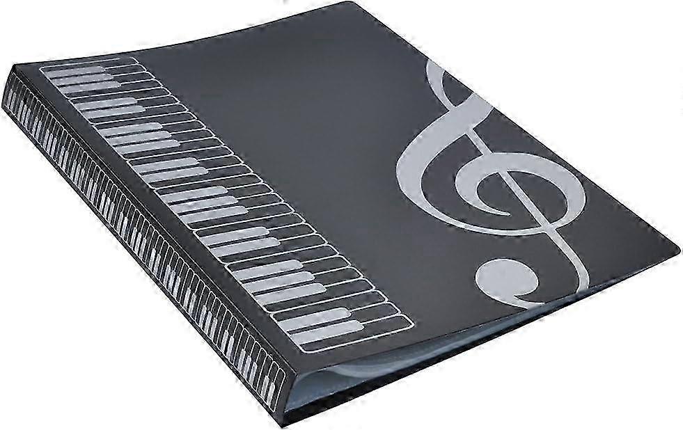 2026 Suitable A4 size music table file folder A4 size documents holder storage folder 40 pockets (black)