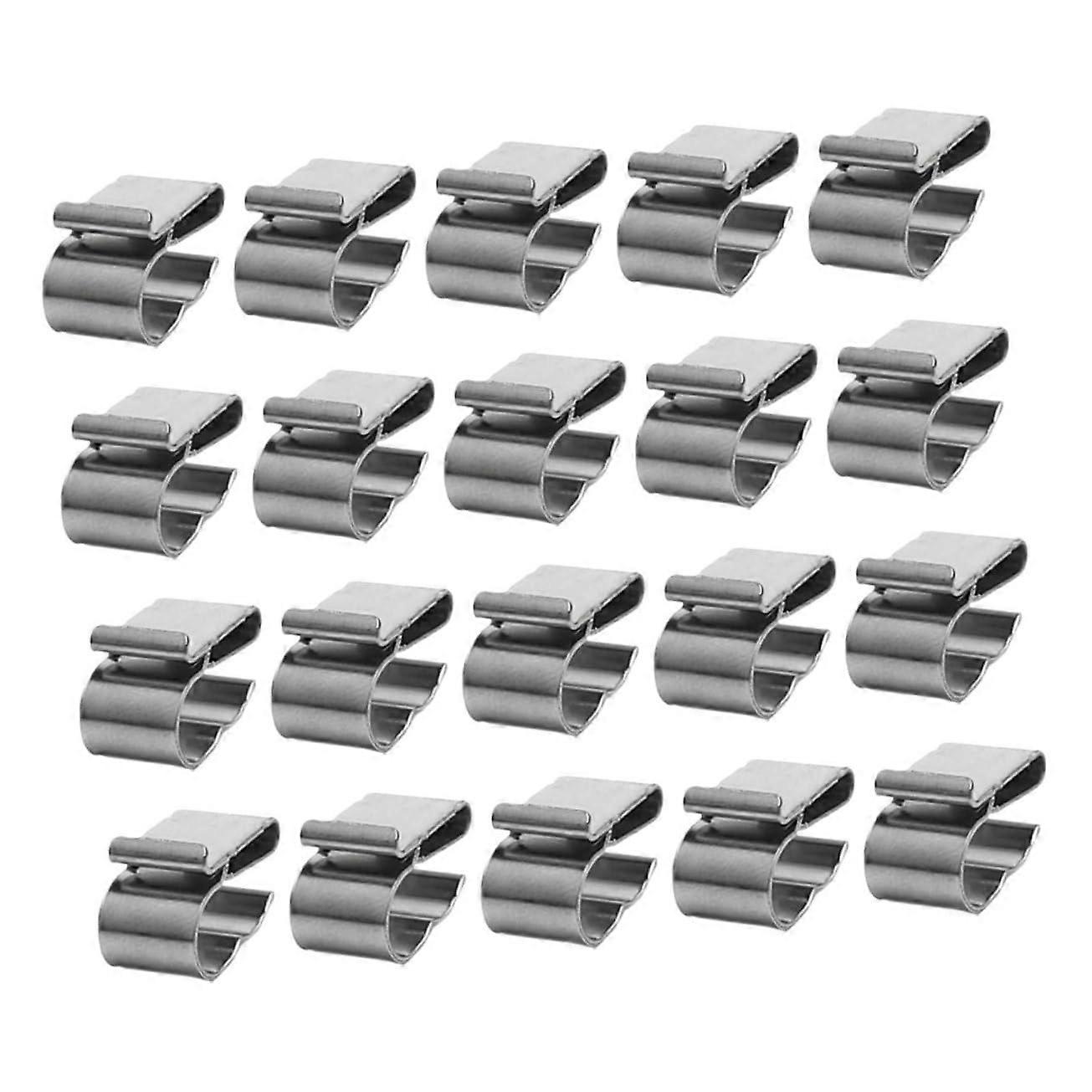 20pcs Stainless Steel Solar Panel Cable Clips with Hook for Secure Dual Wire Installation