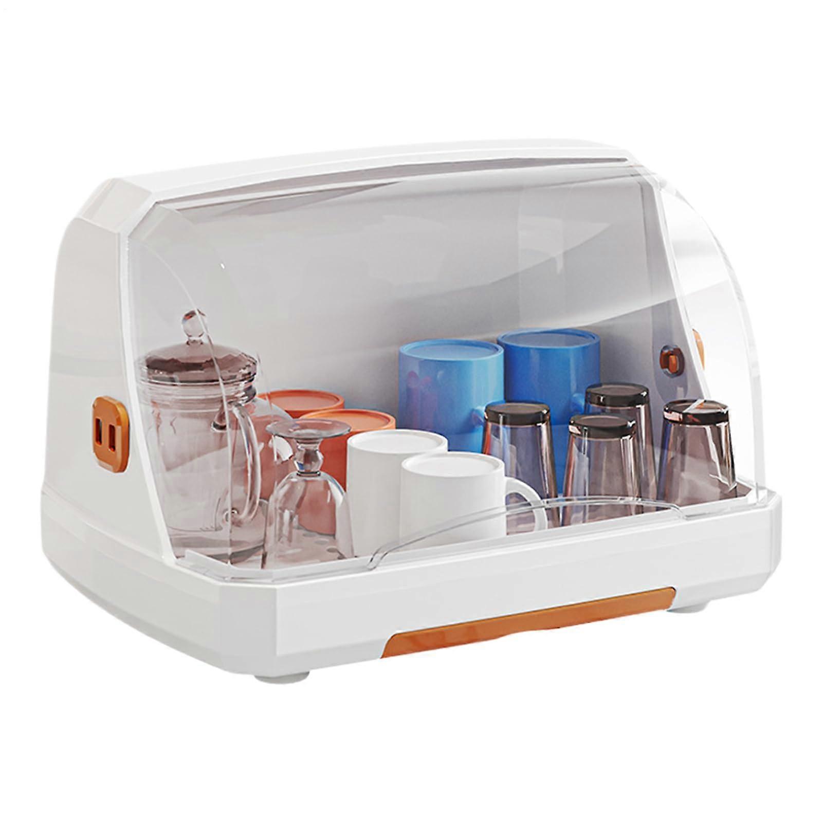 Bottle Organizer with Removable Drain Tray and Clear Dustproof Lid for Kitchen Nursery Storage