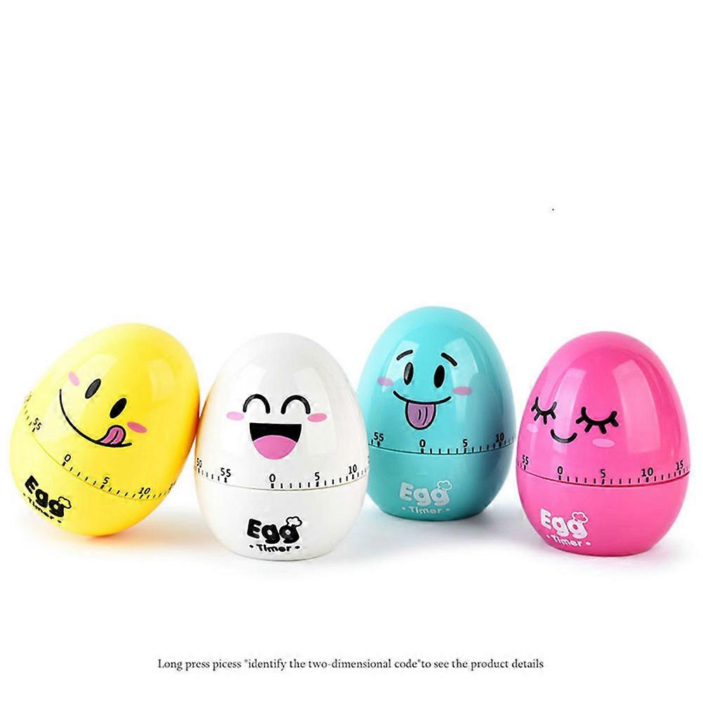 Sky-Blue Egg Type Mechanical Timer Kitchen Reminder For Baking Frying Home Users 1Pc