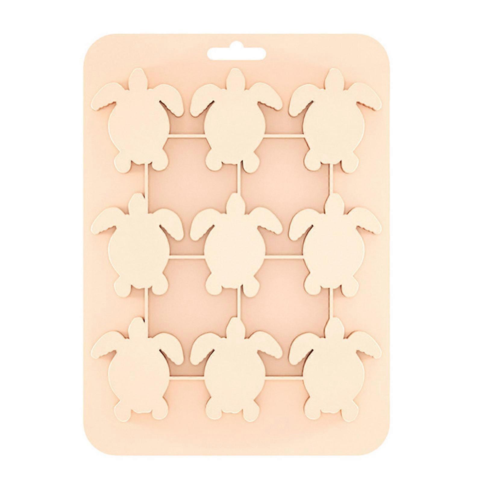 Dishwasher Safe Turtles Shape Silicone Tray for Ice Cubes and Chocolate Making Practical Kitchen Essential  Pink
