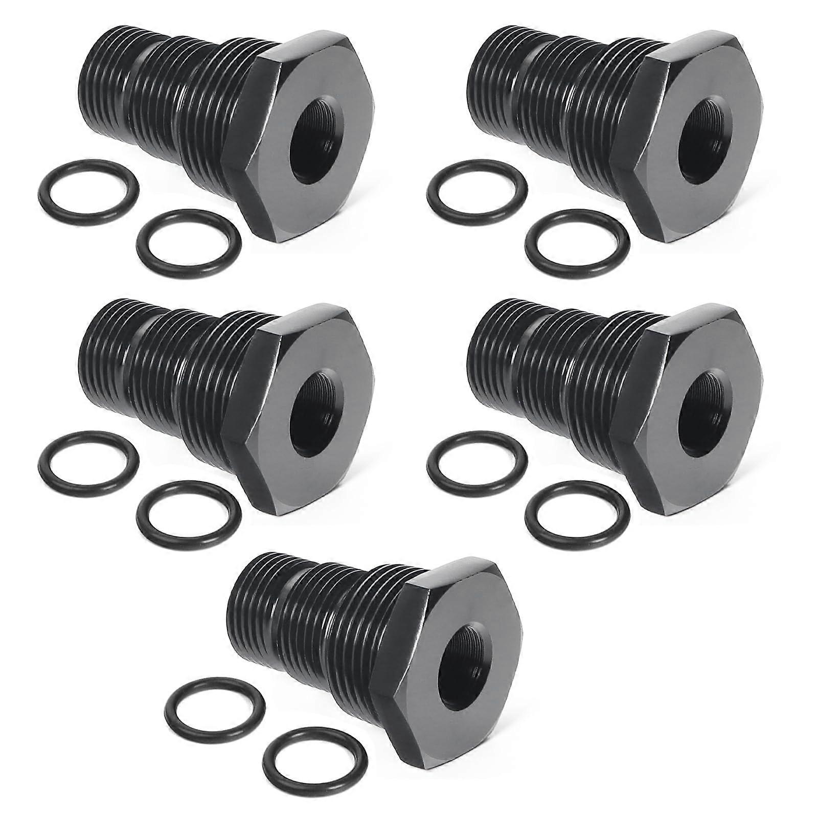 Thread Adapter and Hose Adapter Reducer Fitting, 1/2 Inch Anodized Aluminum for Fuel Systems, 5PCS