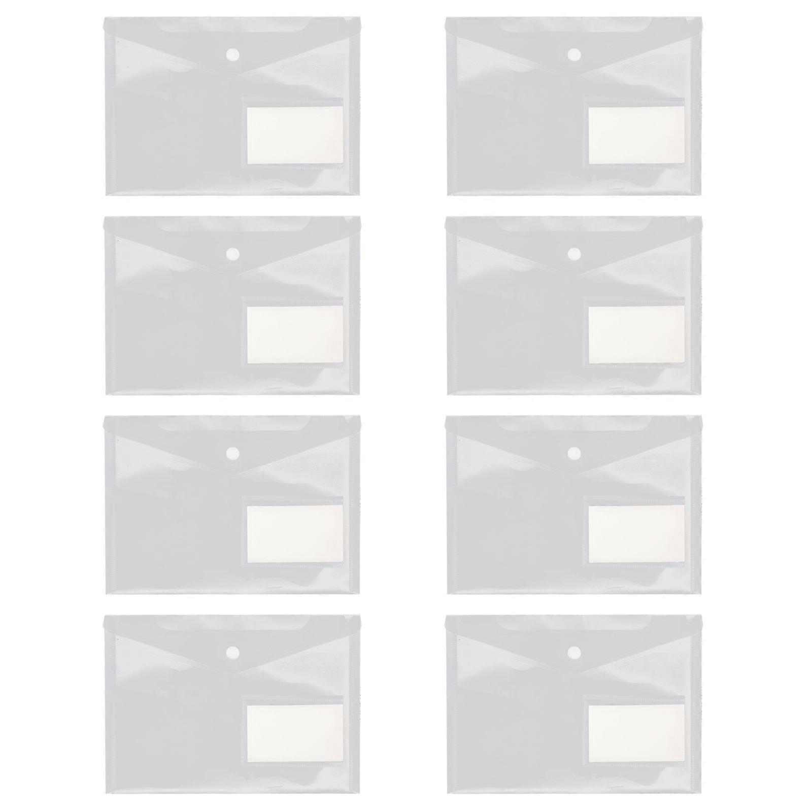 20pcs Transparent File Organizer Portable A5 Document Organizer with Snap Button