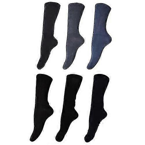 Mens Bamboo Non-Binding Extra Wide Socks (6 Pairs)