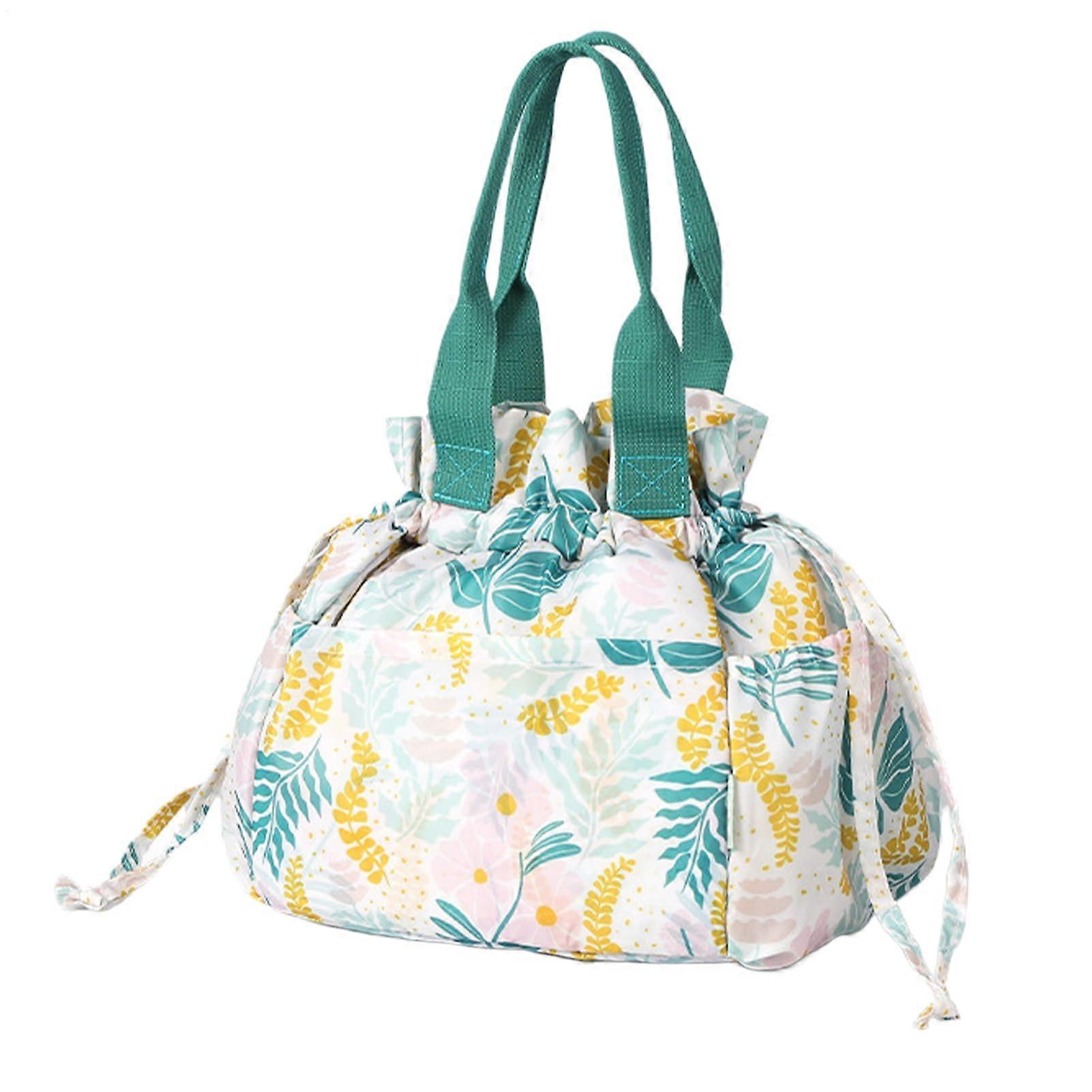 Insulated Lunch Bag with Thermal Barrier, Drawstring Closure, MultiPocket Design for Camping Hiking