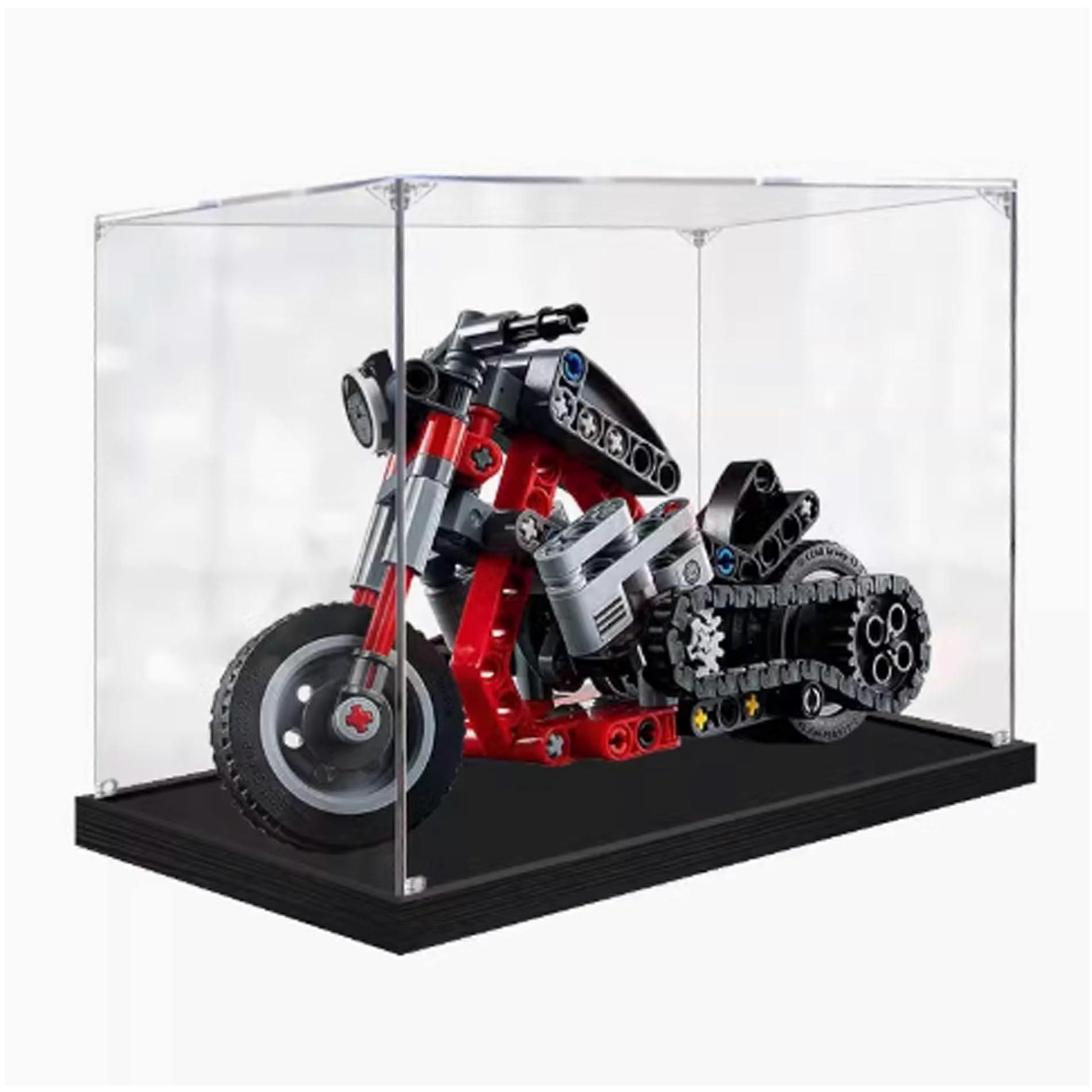 Clear Acrylic Display Case for  Technic 42132 Car Model, Wall Mount Dustproof Box with Aluminum Frame