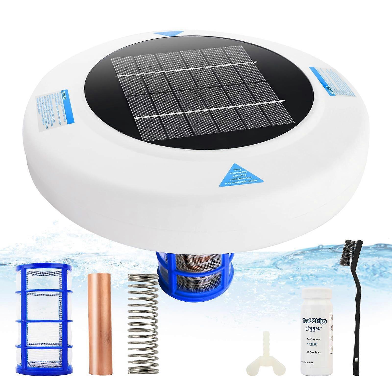 Solar Pool Ionizer with Oversized Solar Panel and Copper Anode for Up to 45000 Gallon Pools