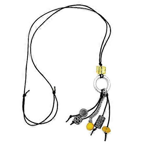 Kette, Ring hellgrau-silber, gelb