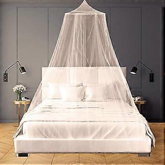 White Mosquito Mesh Net for Bed Canopy,Large Dome Hanging Bed Net Tent for Double/Single Bed,  Ideal for Home Or Holidabed not included (White)1pcs