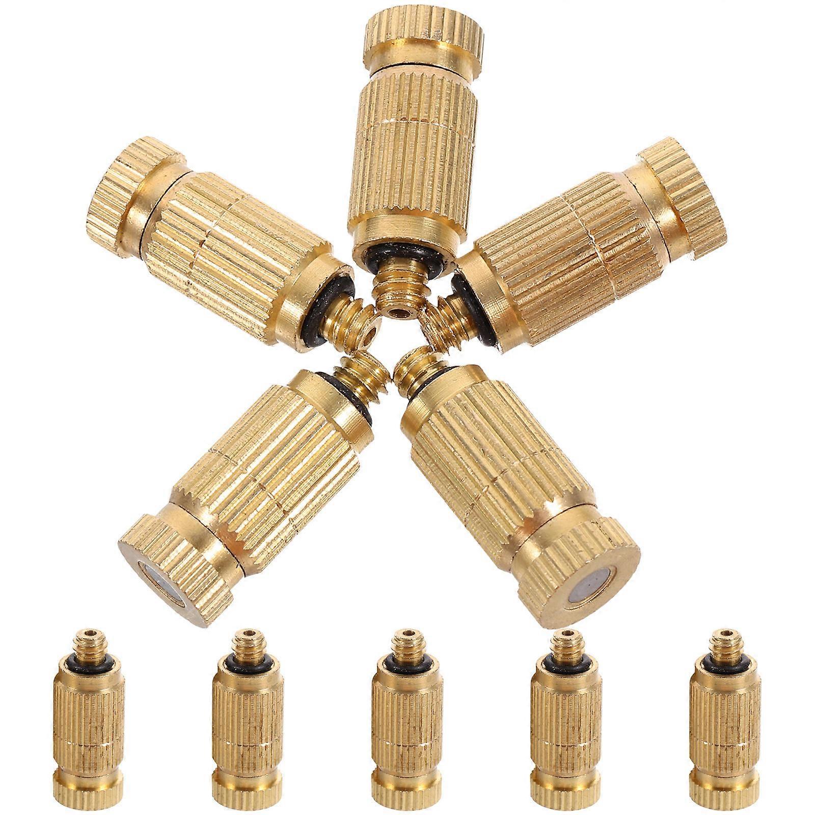 Golden Brass Misting Nozzle Replacement for Outdoor Use 10Pcs Set