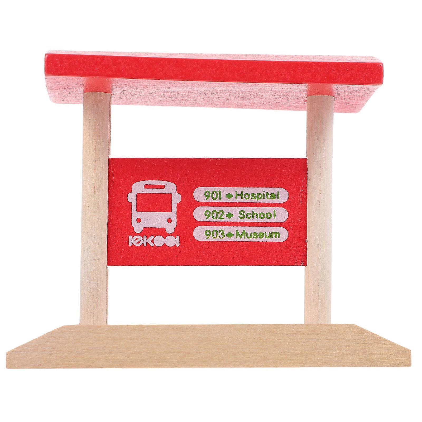 Wooden Toy Train Accessory for Railway Station Platform Play