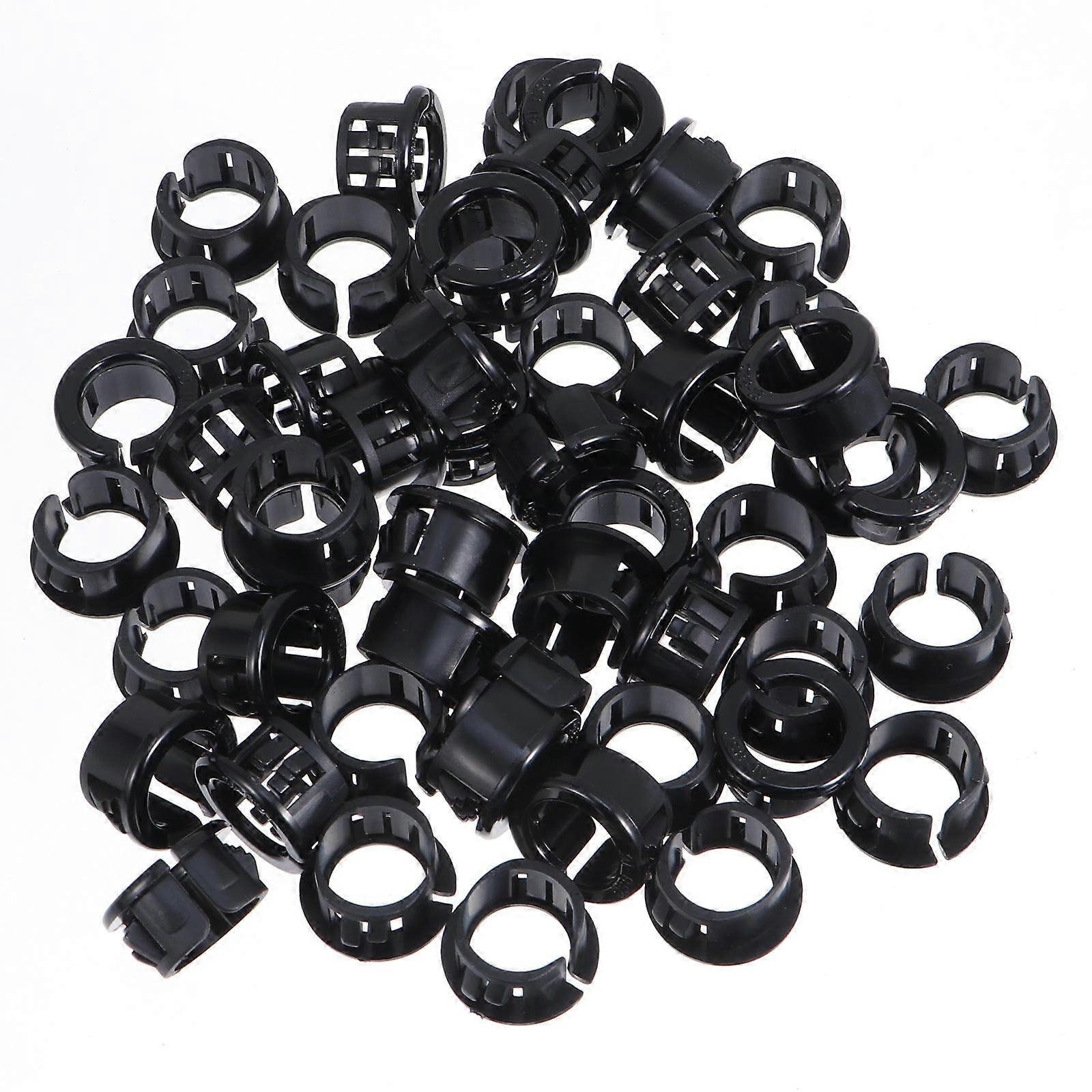 Black Nylon Cable Snap Bushing for Cable 100Pcs Protective Hose Lock