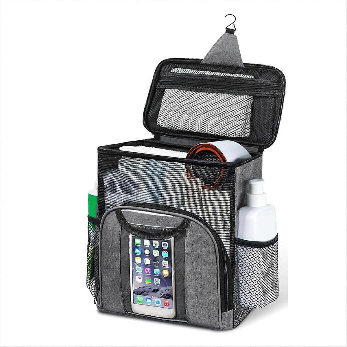 College Essentials, Separate Compartment Hanging Toiletry Bag Gray
