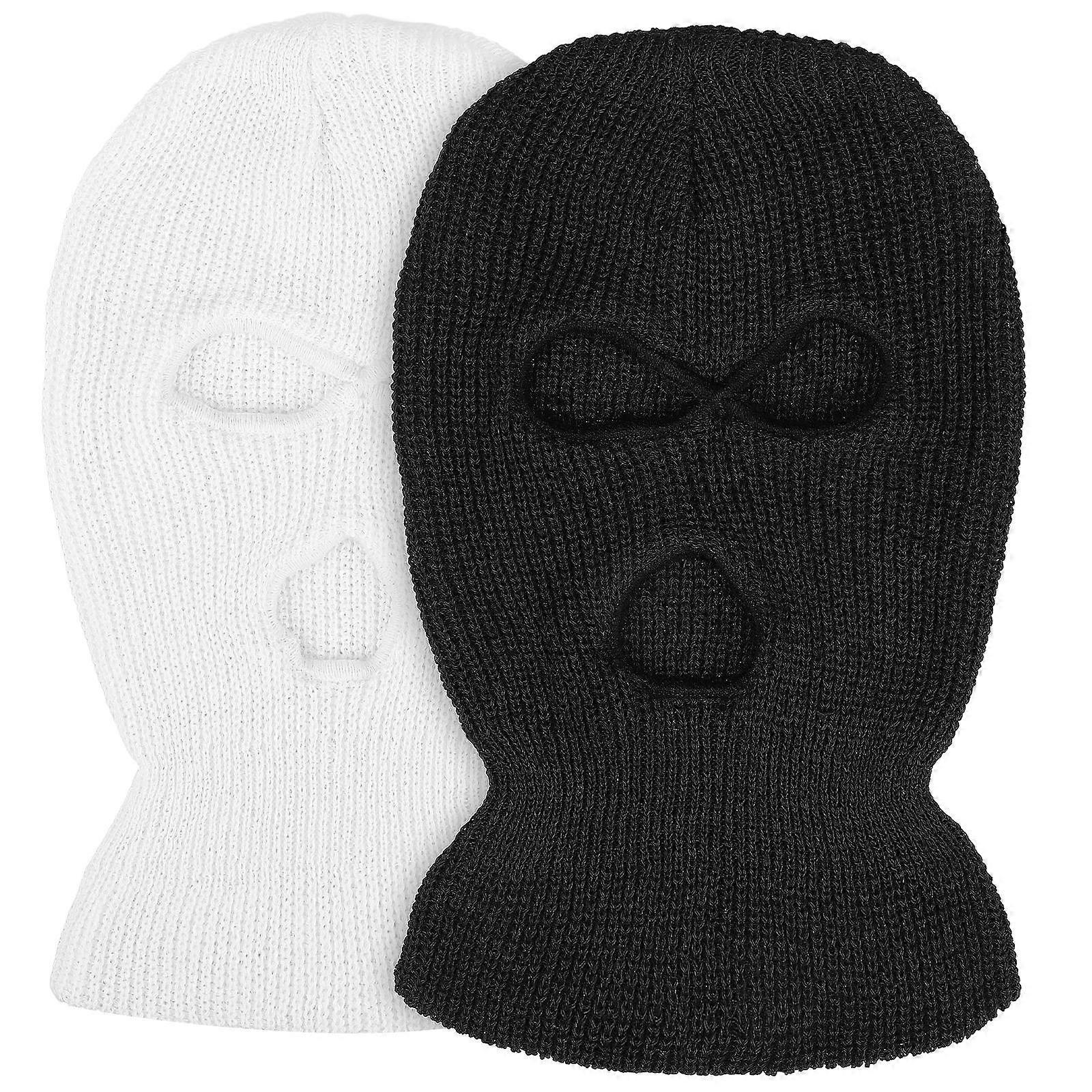 Warm Knitted Ski Masks for Winter Use 2Pcs Full Coverage Head Covers