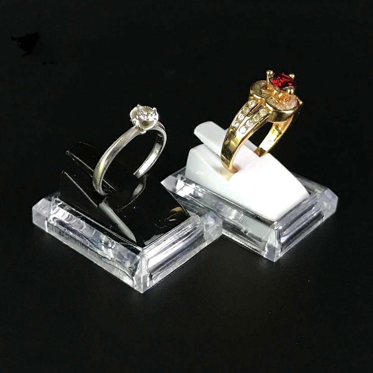 5Pcs Acrylic Ring Display Stand for Displaying Transparent Black Ring Holder