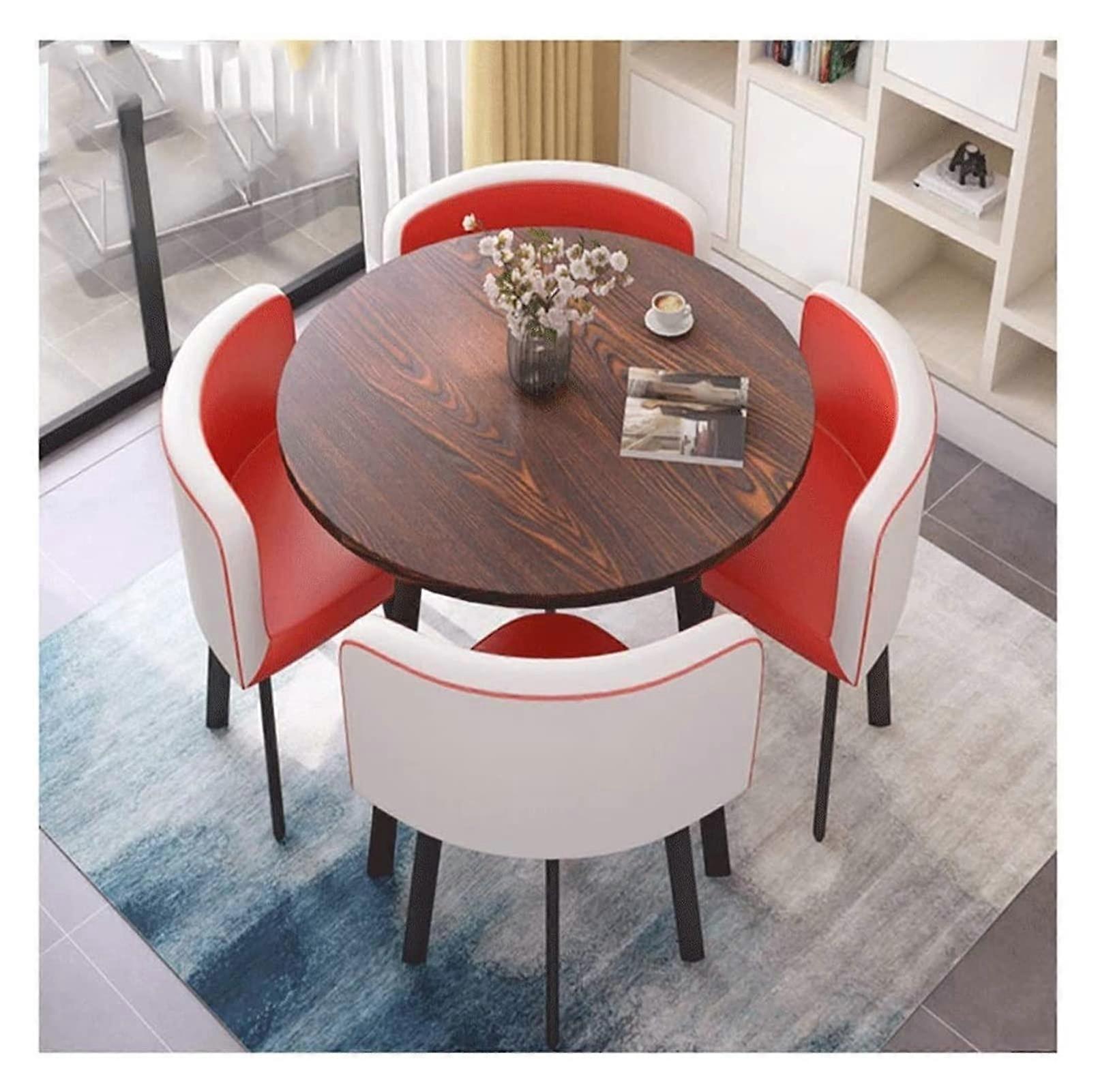 Modern Round Dining Table Set for Office Reception Salon Store Tea , SpaceSaving Easy Clean Design