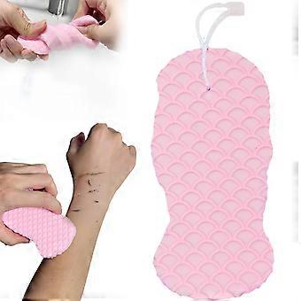 Exfoliating Body Scrubber 3D Soft Bath Sponge for Gentle Skin Exfoliation and Quick Dead Skin Removal 1PCS Pink