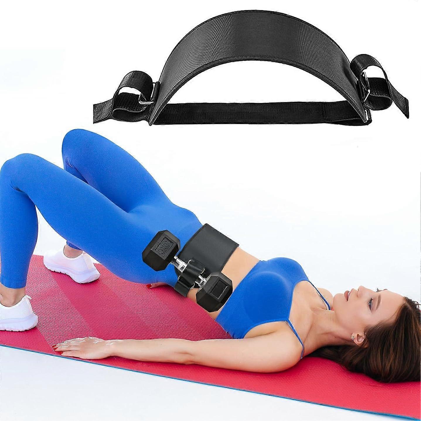 Hip Thrust Belt for Glute Workouts Adjustable NonSlip Strap with MultiWeight Compatibility Black