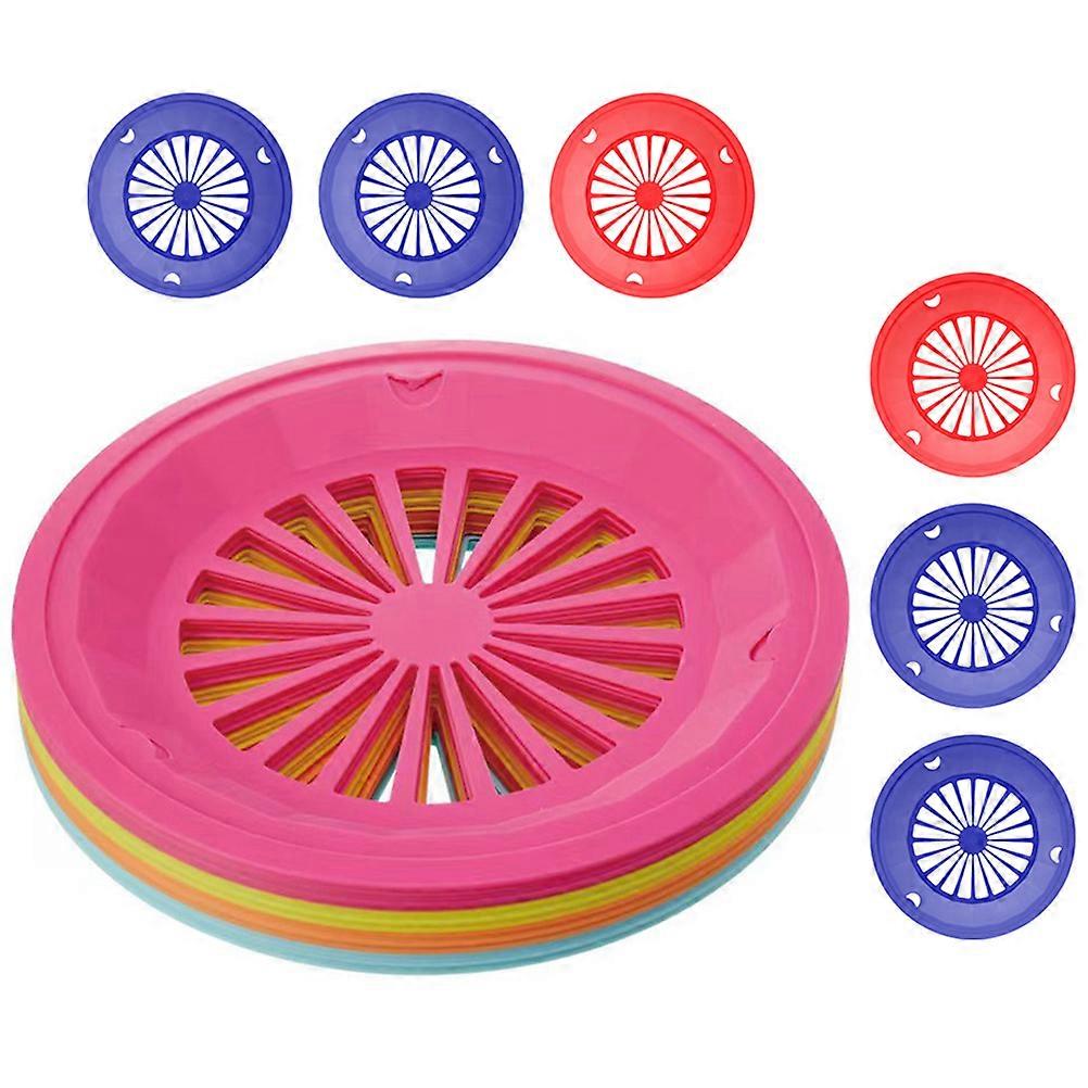 Round Tray Plastic Fruit Tray Stackable For Parties 10Pcs