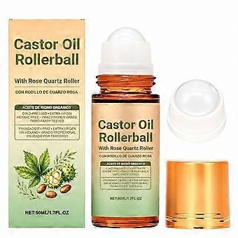 Cold-Pressed Castor Oil Rollerball with Rose Quartz, 50ml