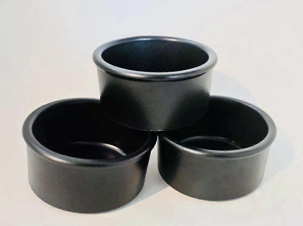 3 Matte Black Small Ceramic Pot Container