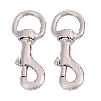 2 stks Pet Collar Spring Haken met Swivel Gewrichten Tractie Touw Legering Gesp Harnas Accessoires voor Honden Katten (Wit)