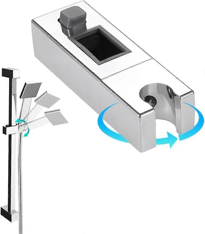 Sliding bracket for adjustable rectangular bathroom shower heads
