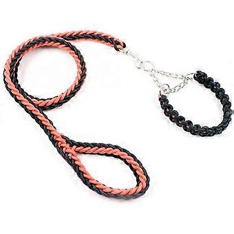 Veeki The Length Is Approximately 6.5 Feet. It Is A Basic Leash And Collar For Small And Medium-sized Dogs. Braided Rope Leash Chain Is Used For Pet L