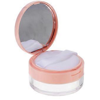 Portable Empty Powder Case Mirror Cosmetic Container for Storage Use Pink