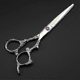 Professional 6 Inch Hair Cutting Scissors Stainless Steel Barber Shears with Ergonomic Silver Handle