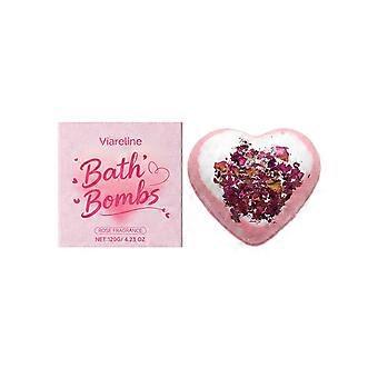 Viareline Rose Heart Bath Salt Bubble Ball växtextraktessens rengör porerna och återfuktar varsamt