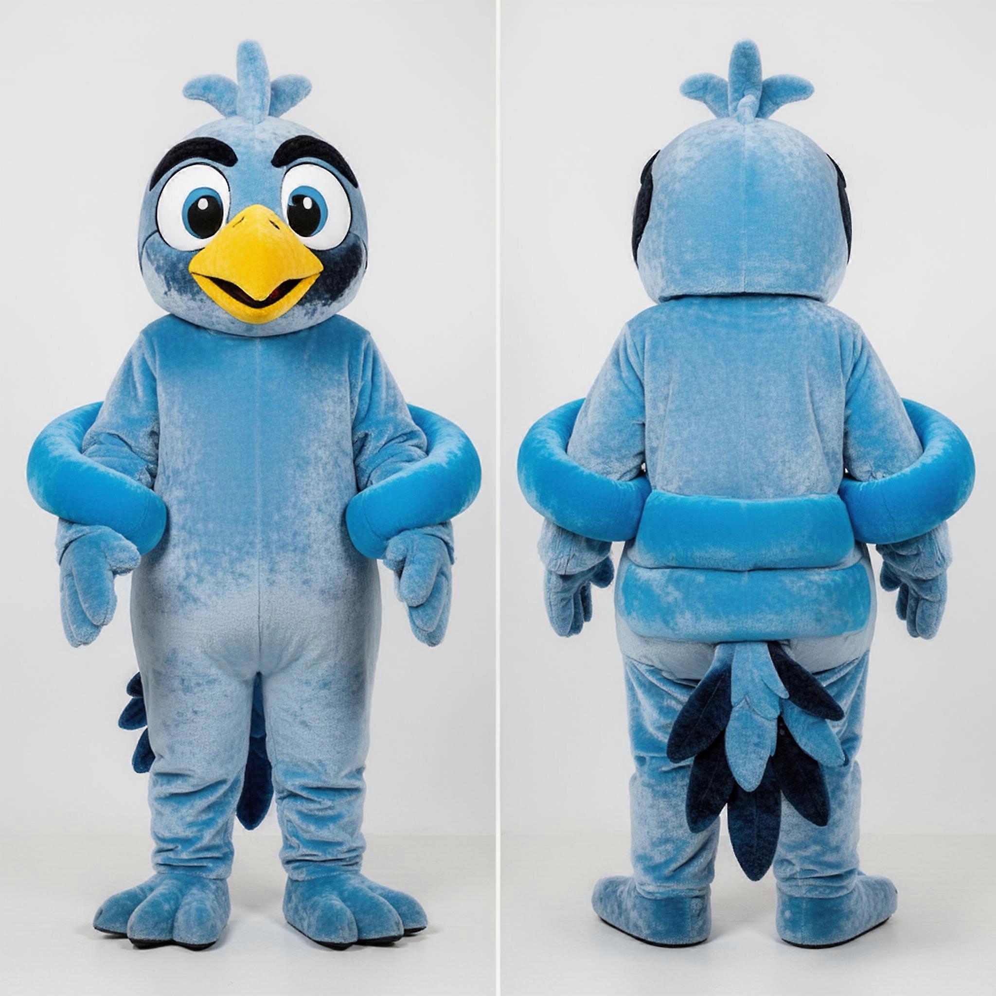 MASTICOT Sky Blue Feathered Crow Mascot