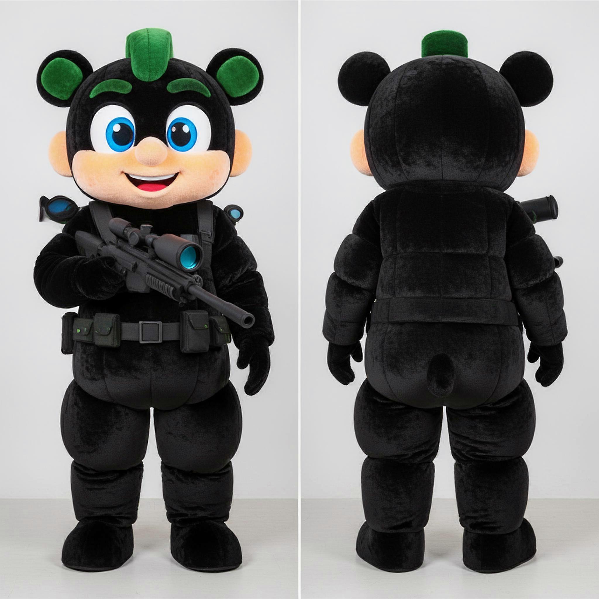 MASTICOT Black Padded Tactical Sniper Mascot