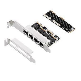 M.2 to 4 RJ45 Gigabit Ethernet network card with B+M key (10/100/1000 Mbps) for RealTek RTL8111H chipJNNJV