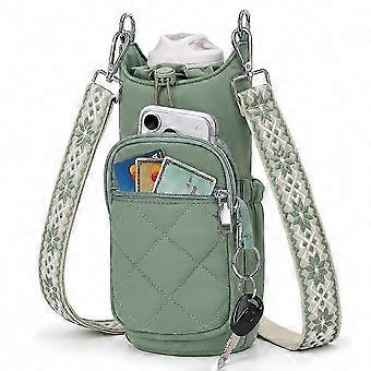 Walking, Travel & Outdoors: Insulated Crossbody Water Bottle Bag with Phone Pocket