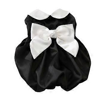 Pet Clothing Silky Surface Bowknot Pullover Dog Dress Spring Summer Puppy Print Clothes For Home Wear