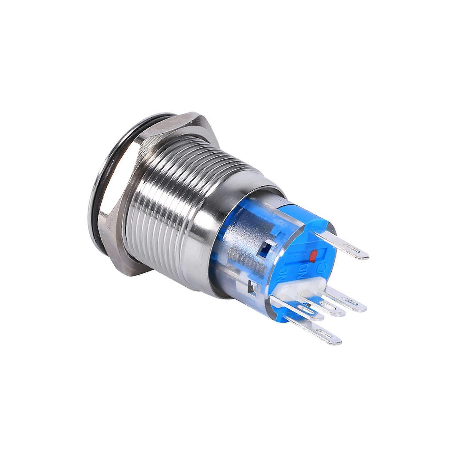 19mm 12V?24V Waterproof Stainless Selflocking Latching Push Button Power Switch Red LED