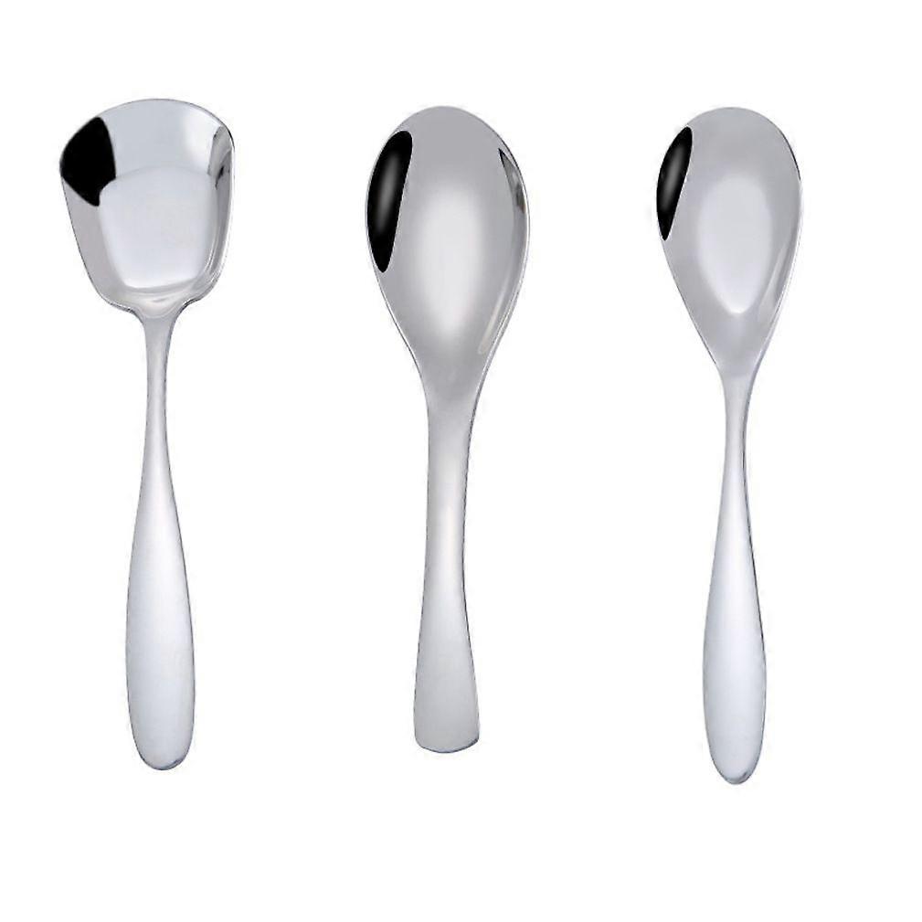 3pcs Cutlery Set Tableware Tableware Spoons Stainless Steel Silver