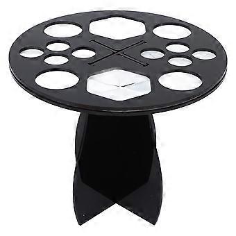 Makeup Brush Drying Rack Black Acrylic 14Hole Organizer for Washing and Storing Brushes Fast Drying Design