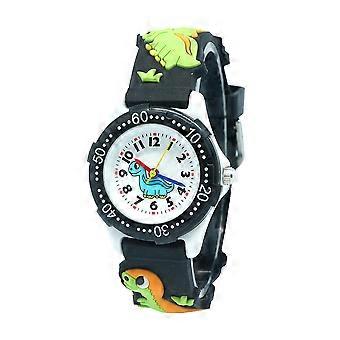 Kids Watch Cartoon Dinosaur Quartz Watch for Timekeeping 2Pcs Black Waterproof