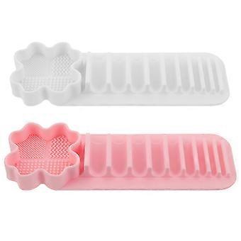 Makeup Brush Holder Silicone for Storage 2Pcs Suction Cup Drying Organizer