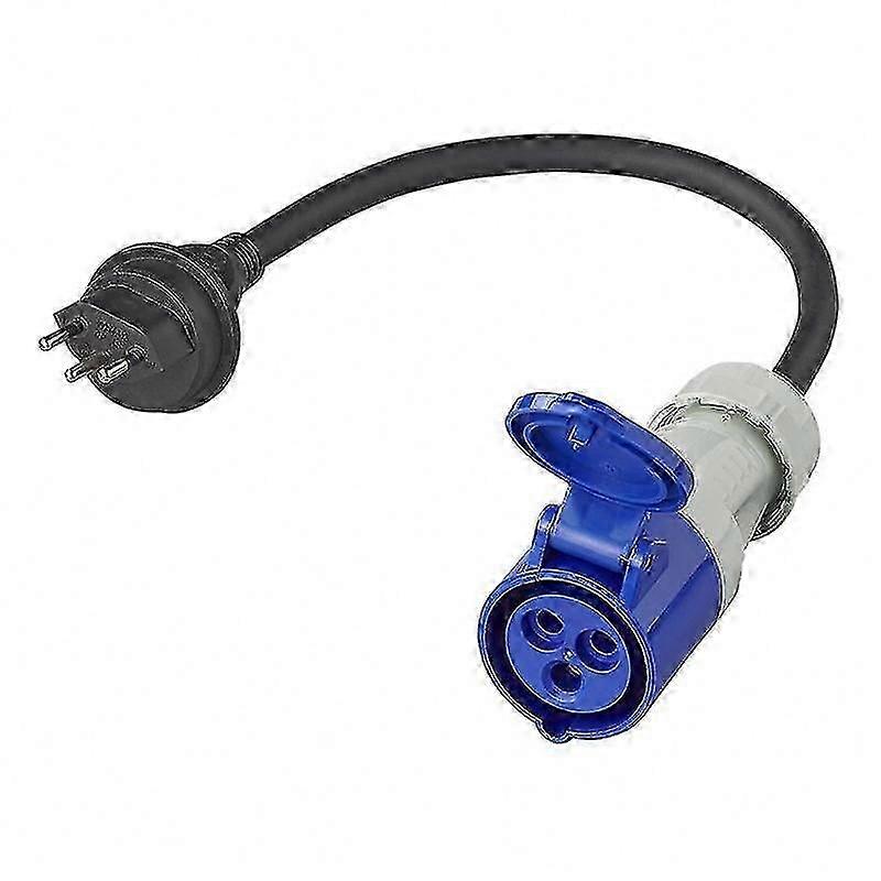 Câble adaptateur de 40 cm, avec connecteur suisse (3x2,5 mm) d'un côté et connecteur CEE YF de l'autre.