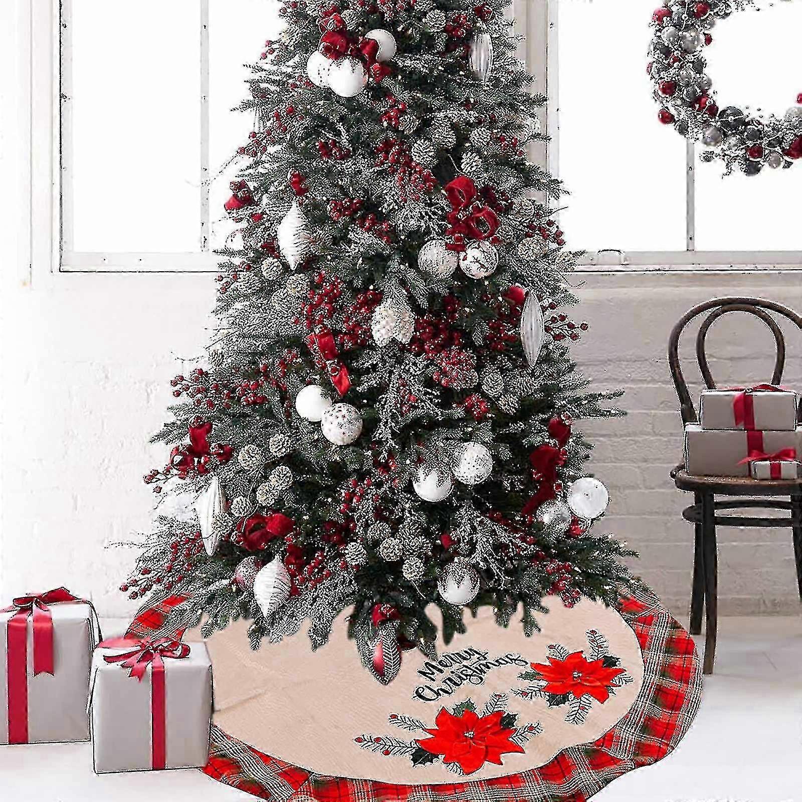 106cm Rustic Plaid Tree Skirt