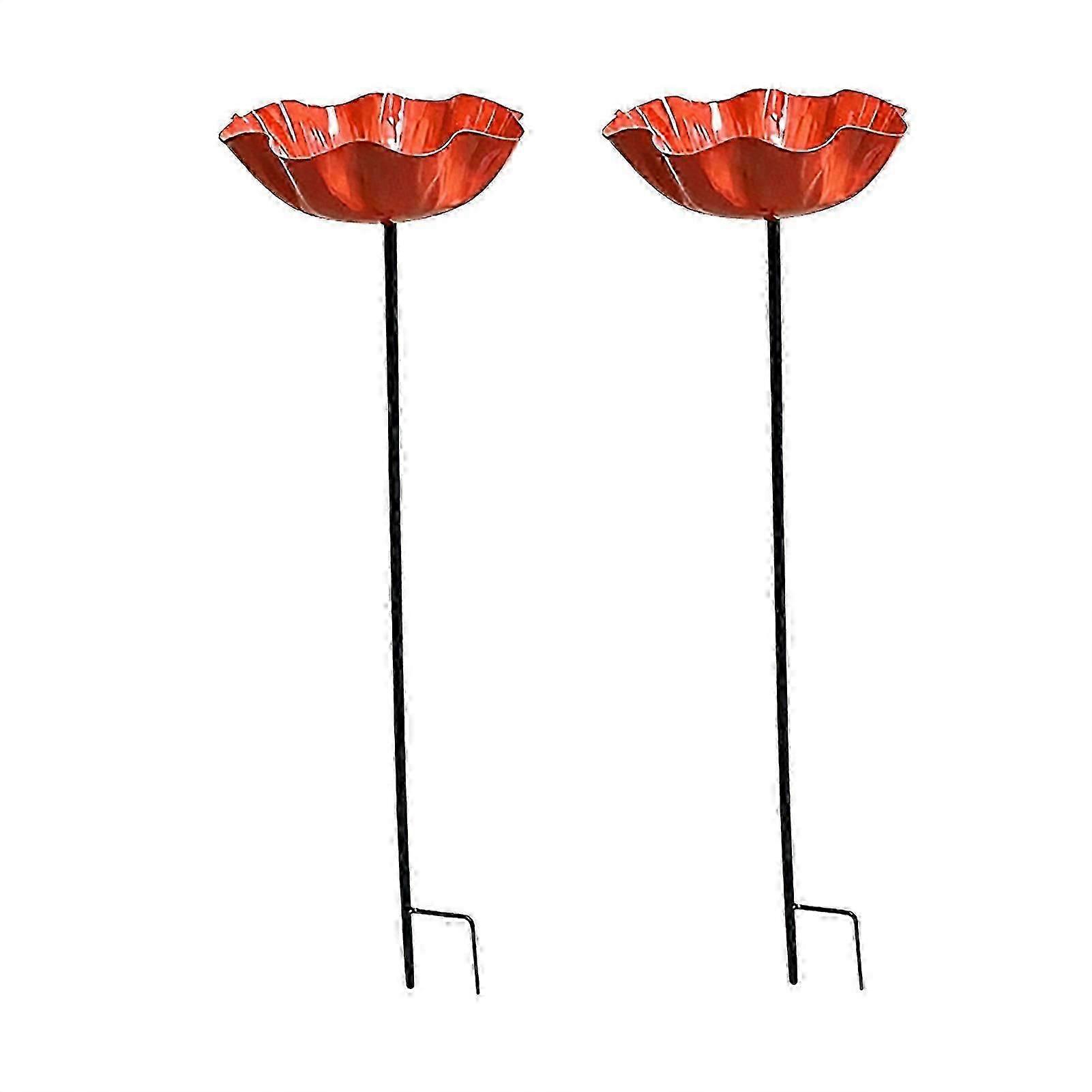 2pcs Multi Function Metal Stake Bird Bath Nature Lovers Gift