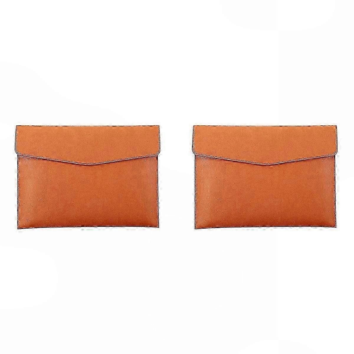 Waterproof PU Leather A4 File Folder and Document Holder, Brown